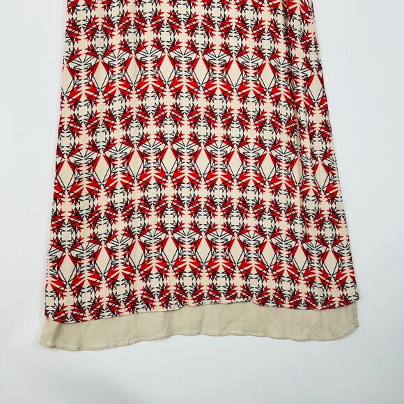 CAbi Mini Slip Dress Size Medium Batik Print V-Neck Summer Tank Shift Red - Picture 3 of 13